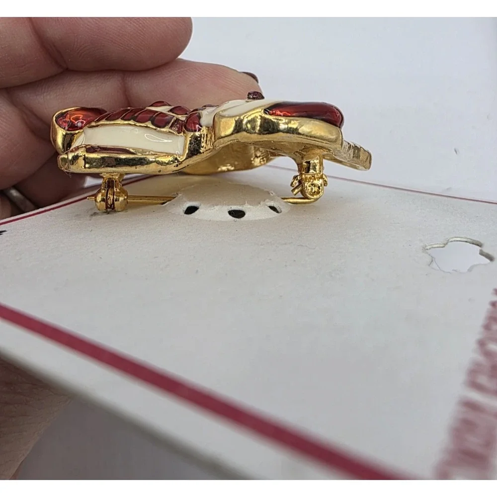 Christopher Radko Enamel Snowman Brooch Pin Xmas Holiday New Old‎ Stock